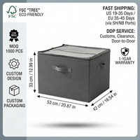 Boîte de rangement pour vêtements avec couvercle, organiseur de vêtements, conteneurs en tissu avec couvercle transparent