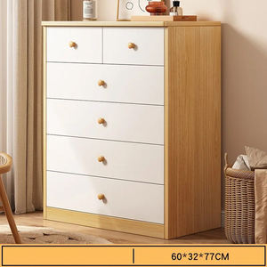 <span class=keywords><strong>Commode</strong></span> Autonome <span class=keywords><strong>Design</strong></span> Moderne pour Chambre, Meuble de Rangement en Bois Massif avec Tiroirs, Blanc - Product Image 5