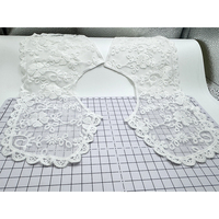 Col en dentelle blanc tendance avec applique florale, accessoires pour enfants, patch brodé en dentelle pour col