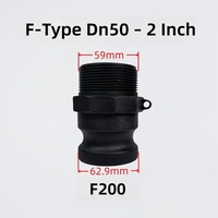 Raccord rapide en plastique PP à surface lisse, type F, fileté mâle, tête hexagonale DN25 DN50 1 pouce 2 pouces pour tuyau d'eau