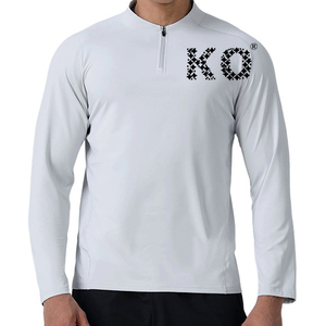 Tùy Chỉnh Chất Lượng Cao Trọng Lượng Nhẹ Người Đàn Ông Nử<span class=keywords><strong>a</strong></span> Zip Áo Thun Dài Tay Áo Chạy Áo Sơ Mi Nhà Máy Bán Buôn Phòng Tập Thể Dục Mặc - Product Image 1