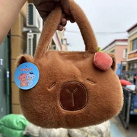 Sac à dos en peluche Oem de haute qualité avec fermeture à glissière 20cm petit sac en peluche Kawaii Capybara sac à main pour enfants