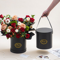 Boîtes cadeaux en carton rond gaufré haut de gamme avec couvercle, corde, recyclables, logo personnalisé, boîte à fleurs, emballages cadeaux