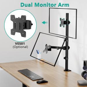 Duy nhất thêm cao màn hình máy tính ARM Mount VESA Bracket đứng ủng hộ cho bàn - Product Image 6