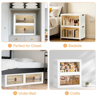 Armoire de rangement à double porte en plastique de grande capacité, idéale pour la chambre familiale, le salon, armoire pliable