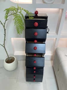 Modern Wave-Shaped <b>Sideboard</b> Large Capacity Living Room <b>Sideboard</b> Design Solid Wood Side Storage Cabinet for Home Furniture - Product Image 5