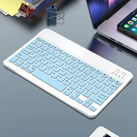 Keyboard Bluetooth Portabel Ultra Tipis 10 Inci Nirkabel untuk Ponsel, Tablet & Perangkat Lainnya Desain Ringkas Ramah Perjalanan