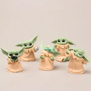 Phim hoạt hình đáng yêu bé yoda trang trí cuộc chiến tranh PVC Anime hành động hình đồ chơi hiển thị trẻ em Ngôi Sao hình đồ chơi nhà để xe Bộ dụng cụ xe hơi Bảng trang trí nội thất