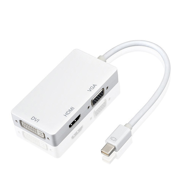 3-in-1 Mini DP Adapter for MacBook Pro Air Laptop LED Displays HDTV DVI VGA Adapter for Mobile Phone Usage Brand New
