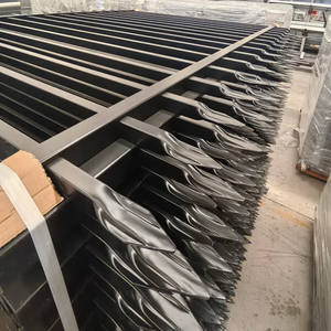 Metal siyah güvenlik 6x8 çelik kazık çit mızrak çit panelleri açık bahçe galvanizli ferforje çelik çit panelleri - Product Image 2