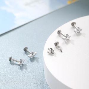 ASTM F136 Titan Marquise zircon labret môi <span class=keywords><strong>Stud</strong></span> Tai sụn <span class=keywords><strong>tragus</strong></span> Helix Bông tai daith Thùy xuyên cơ thể đồ trang sức - Product Image 3