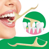 Hilos Dentales Biodegradables con Carbón de Bambú en Envase de PLA, Sabor a Menta, para el Cuidado Bucal