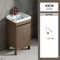 Espejo LED de Baño de Aluminio Espacial Color Nogal con Lavabo Cerámico de Una Pieza, Impermeable y Resistente a la Humedad, Montado en la Pared