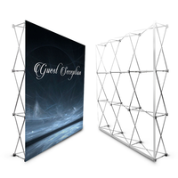 Backdrop Pameran Foto dengan Logo Kustom, Booth Kain, Perlengkapan Pameran Dagang dan Pesta, Spanduk Portabel
