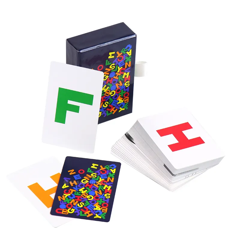 Support Full Customization Printing Educational Flash Cards Learn English Kids Card Game Faces and Back with Slide Box