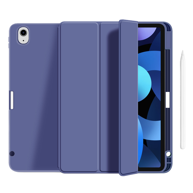 Trifold Stand Case for iPad Mini 7 2024 (A17 Pro) & iPad Mini 6 (8.3inch 2021) Cover with Pencil Holder Soft TPU Back