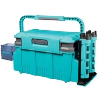 Boîte de pêche à double couche de grande capacité 19,5 L, boîte de rangement portable en PP avec emplacements pour porte-cannes