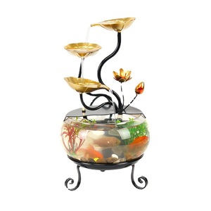 Pecera de Vidrio de Escritorio con Fuente de Agua Corriente, Redonda, Automática, Fácil de Limpiar, Regalo Empresarial - Product Image 5