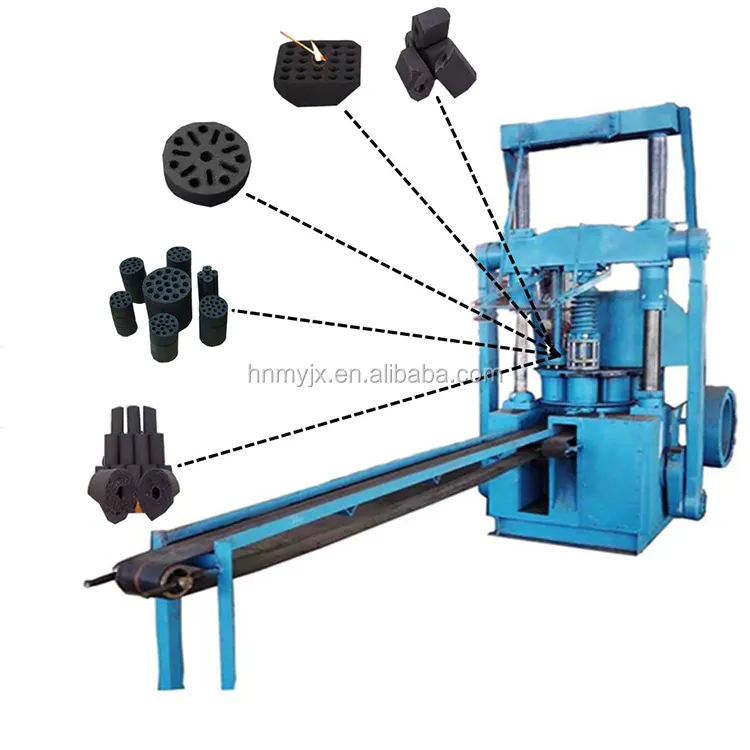 High Capacity Honeycomb wood Coal charcoal dust powder Briquette Making Pressing Shaping Machine line for sale
