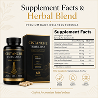 Capsules Premium de Ginseng du Désert et Cistanche 500mg, Panax Ginseng et Maca, Complément de Soutien Quotidien pour la Performance, Vente en Gros OEM