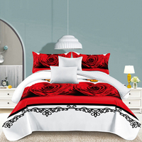 Nouvelle conception, ensembles de draps 100% polyester, draps doux et respirants, ensembles de draps personnalisés 6 pièces, ensembles de literie taille king pour la maison