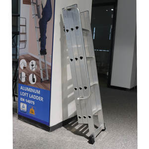 บันไดพับเก็บได้สำหรับห้องใต้หลังคา น้ำหนักเบา แข็งแรง ทนทาน ทำจากอลูมิเนียม พร้อมราวจับ - Product Image 5