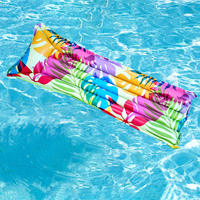 Chaise longue gonflable pour une personne, écologique, en PVC imprimé, pliable et portable, radeau flottant pour adultes