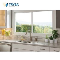 Ventana deslizante UPVC de apertura horizontal de estilo chino insonorizada de doble acristalamiento individual de alta calidad con persiana enrollable
