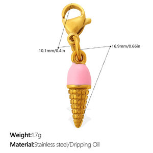 Non Tarnish 14k 18k Gold Plated 316L Stainless Steel Pendant Foot Candy Charms for Necklace <b>Bracelet</b> Jewelry Making - Product Image 6