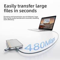 Cable de Datos Trenzado Cuatro en Uno con Luz Intermitente de Siete Colores de 65W, Conectores USB-A/Tipo-C para Transferencia de Datos de Teléfonos Móviles