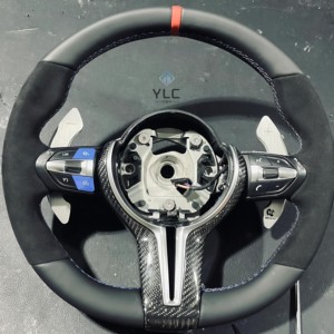 Volante Deportivo de Cuero Negro YLC M Performance Compatible con <span class=keywords><strong>BMW</strong></span> 320 <span class=keywords><strong>525</strong></span> F10 F20 F30 F15 F25 F07 F01 F82 M3 M4 M5 M6 - Product Image 4