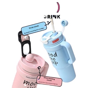 Custom Logo OEM Tumbler With Handle and Straw <b>Thermos</b> Cup BPA Free Eco Friendly 1000ml Stainless Steel Vacuum <b>Bottle</b> - Product Image 2