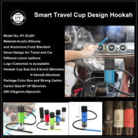 Chicha portable et élégante de style arabe avec support pour bouteille d'eau pour la maison et la voiture