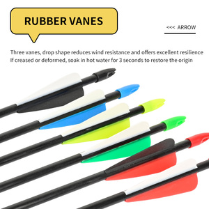 STARCN Flèches en fibre <span class=keywords><strong>de</strong></span> verre 7 mm - Spine 900, 80 cm, 37 g, ailettes en caoutchouc, pour tir à l'arc (corps et pointe) - pour arcs classiques/composés 15-30 Lbs - Product Image 3