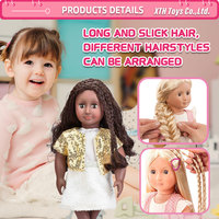 Poupée réaliste de 18 pouces pour fille, avec différentes couleurs de cheveux, adorable poupée pour fille