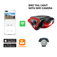 Feu arrière rouge pour vélo, lampe arrière 4K DVR, caméra de recul avec caméra WiFi