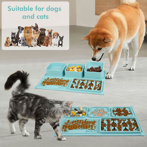 Prodotti per Animali Domestici OEM di Alta Qualità, Tappetino Multifunzionale per Alimentazione Lenta di Cani e Gatti con Trattamento Superficiale UV, Set in Silicone - Product Image 1