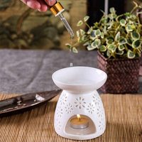 Bougeoir en céramique brûleur à huile essentielle ou cire fond brûleur aromathérapie diffuseur d'huile d'arôme four décoration de la maison