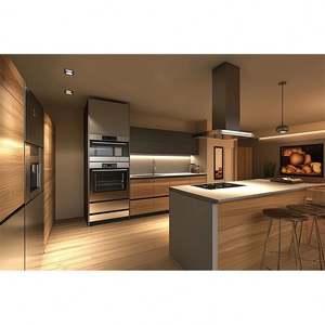 Mueble de Cocina Moderno Personalizado, Isla de Cocina, Unidad de Almacenamiento, Acabado Acrílico Impermeable, Puerta de Vidrio, Protector Contra Salpicaduras para Uso en el Hogar o Restaurante - Product Image 6