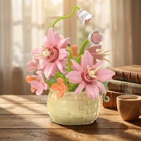 Ensemble de blocs de construction Mini Fleurs en plastique ABS, jouet de construction sur le thème des plantes succulentes, collection botanique, cadeau d'anniversaire pour tous les âges
