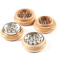 Broyeur à épices jamaïcain de 55 mm en bois avec logo personnalisé, moulin à tabac de luxe, accessoires pour fumeurs, moulin à herbes en bois