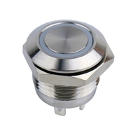 Interrupteur de sonnette momentané 16mm 2A interrupteur de bouton LED circulaire d'arcade d'entrée de porte normalement ouverte