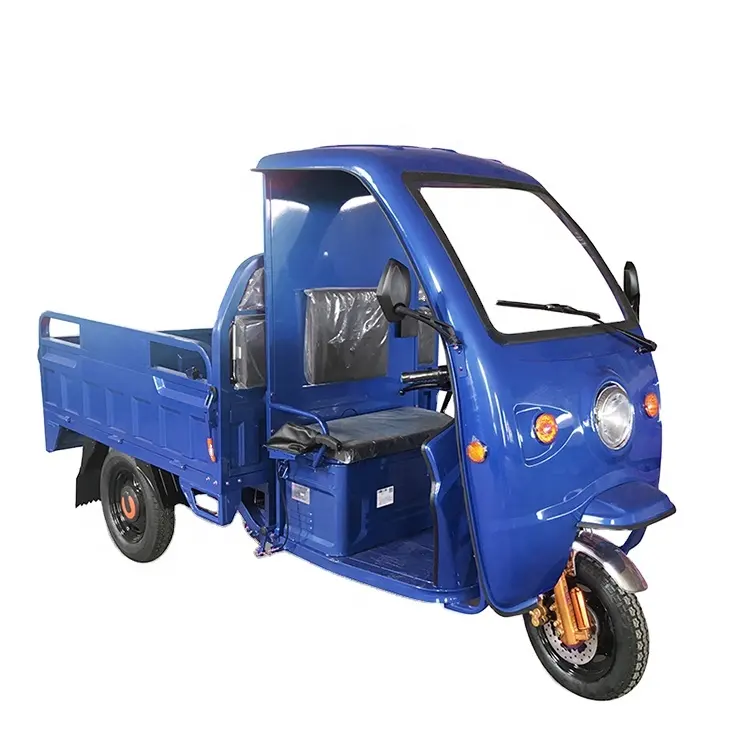 Tricycle électrique 10 pouces, modèle 1000 w, moteur, cargo avec cabine fermée, livraison agricole