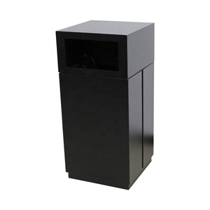 Custom Outdoor Steel Iron Garbage <strong>Trash</strong> Can <strong>Storage</strong> <strong>Outside</strong> Park Metal Rubbish Litter Bin Patio Commercial Recycle Waste Bin - Product Image 2