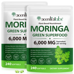 Acentiallabs Moringa Yaprağı Ekstresi Yumuşak Kapsül Takviyesi Sindirim Desteği Moringa Yeşil Süper Besin Kapsülleri Genel Sağlık İçin - Product Image 1