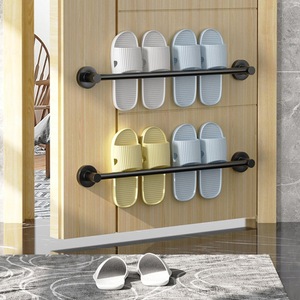 Bathroom Slipper <b>Rack</b> Wall Mounted Aluminum Stainless Steel 1 Layer Toilet <b>Storage</b> <b>Rack</b> For Bathroom With 25kg Load Capacity - Product Image 3