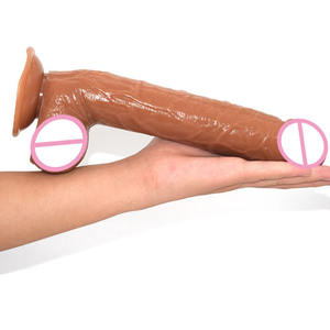 LUUK28cmドロップシッピングプラスチックペニス2層PVC大人のおもちゃ女性のオナニーのための長い薄いディルド - Product Image 5