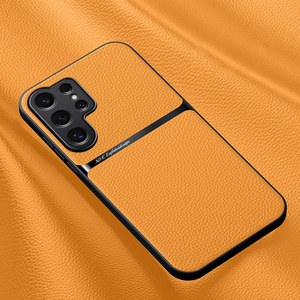 Étui de téléphone magnétique en cuir mat de luxe pour <span class=keywords><strong>Samsung</strong></span> Galaxy S26 S25 S24 S23 S22 S21 Ultra + <span class=keywords><strong>FE</strong></span>, coque de protection souple en TPU - Product Image 1