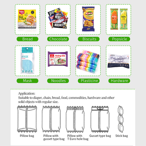 300S tự động ngang gối Wafer Biscuit máy đóng gói đôi kẹp Cookie dòng chảy wrapper cho thực phẩm phim gói - Product Image 5