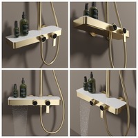 Système de douche thermostatique en laiton chromé de qualité supérieure, design moderne, monocommande, fixation murale, pour appartement, doux et confortable